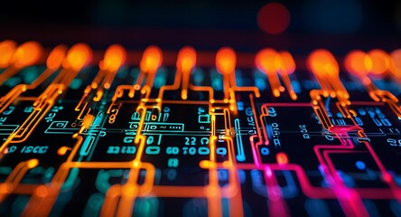 Abstract background technology circuit bord, processor, electrical, chip, communication, motherboard, computer, circuit board, illustration, microchip