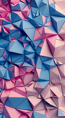 Abstract pink blue geometric triangles background for modern design and technology concepts. 
