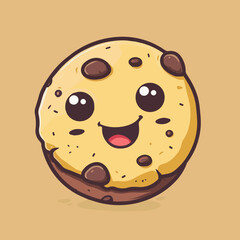 Poster - Cute Cartoon Chocolate Chip Food Character 