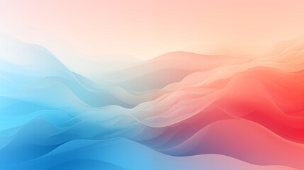 Sticker - Serene Abstract Waves with a Blended Gradient from Blue to Red