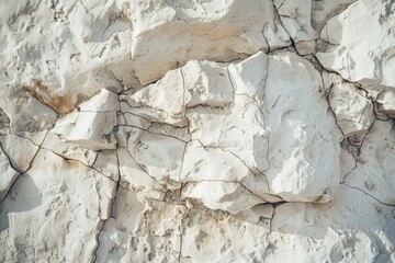 Aufkleber - Closeup of textured surface of rough rocky formation with cracks as abstract background