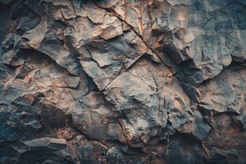 Aufkleber - Closeup of textured surface of rough rocky formation with cracks as abstract background