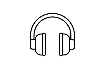 Headphone line icon. Support, audio headset with microphone symbol, outline style pictogram on white background. Business and technology sign for mobile concept, web design. Vector graphics. st