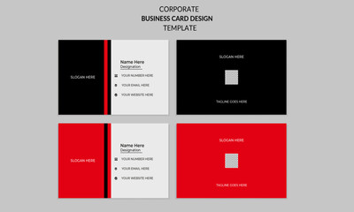 awesome clean minimal corporate business card name card and visiting card design template with multiple color variation