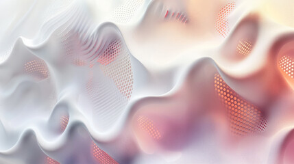 Wall Mural - A white and pink wave with a lot of dots