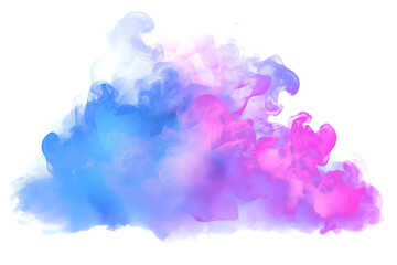 Wall Mural - Abstract tinted clouds in blue and pink hues on isolated background