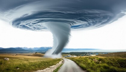 Wall Mural - hurricane tornado isolated on white