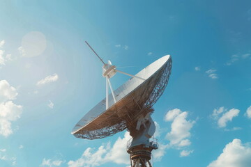 Transmission dish, blue sky background