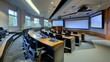© Lakkhana - Business seminar room with a high-tech podium and digital screens