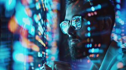 A blockchain developer coding a new decentralized application