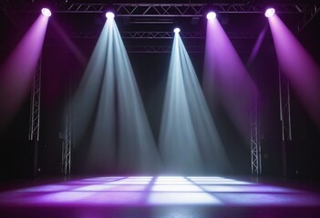 Canvas Print - Modern dance stage light background with spotlights