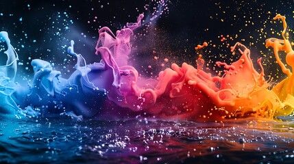 Wall Mural - Vibrant Color Explosion in Water