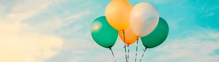 Poster - Colorful Balloons Floating in the Sky.