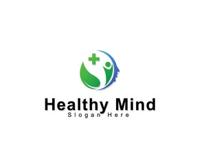 Health mind logo creative psychology ,massage,beauty care brain design concept style emblem