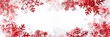 © azlani art - White background with red snowflakes framing a white border