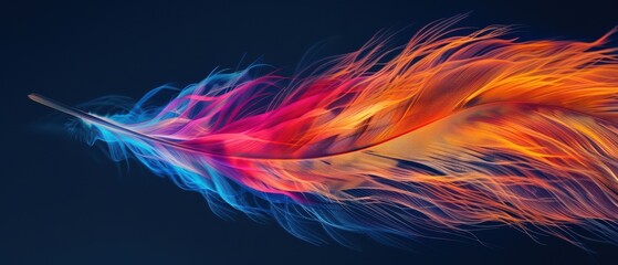 Wall Mural - colorful abstract feather in motion for ultrawide screen 21:9