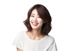 © The Stock Guy - Portrait of a smiling Korean woman with happy expression, studio photo, isolated on transparent background