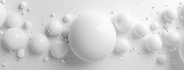 Wall Mural - Abstract White Background with Soft 3D Spheres Minimalistic Wallpaper for Presentation E-commerce Banner