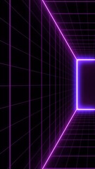 Wall Mural - retro style 80s sci-fi background vertical. futuristic with laser grid. digital cyber surface style 