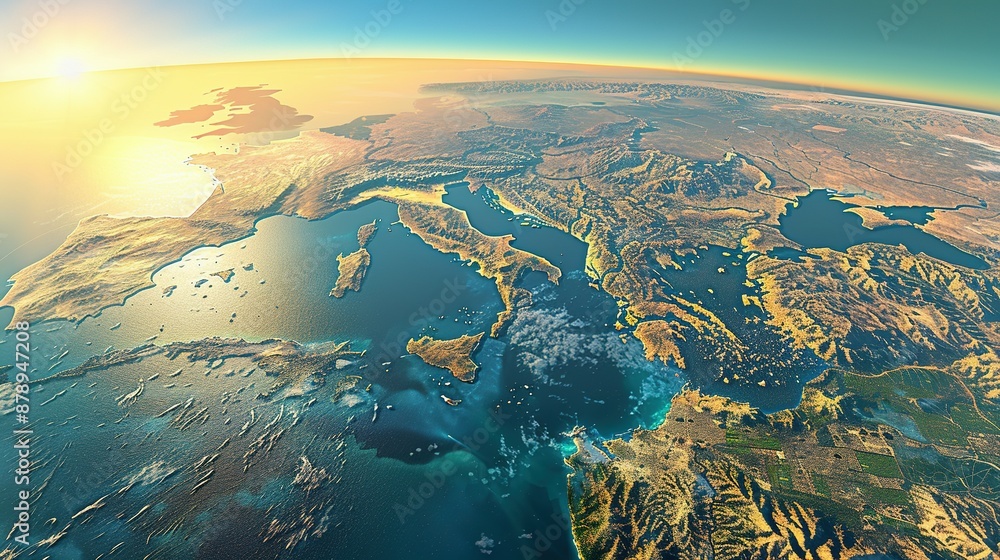 Physical Map Of Planet Earth Centered On The Mediterranean Sea 1000 F 878947208 OEPN18zRKwb7wwsj1kjcb7vUG45sJU8f