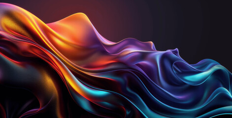 Wall Mural - Dynamic 3D Abstract Multicolored Fluid Gradient Background