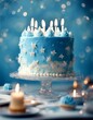 © wafi - blue office birthday celebration dessert sweet professional table delicious gorgeous cake