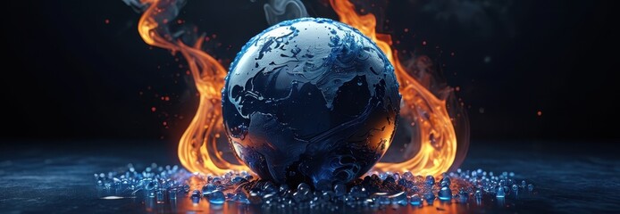 Poster - Earth in flames.