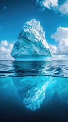 Wall Mural - The surface and underwater parts of an iceberg