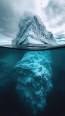 Wall Mural - The surface and underwater parts of an iceberg