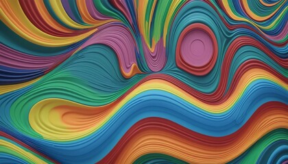 Canvas Print - abstract colorful wavy design