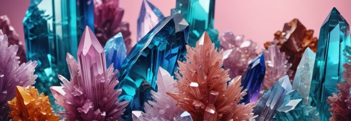 Sticker - Colorful Crystals Background.