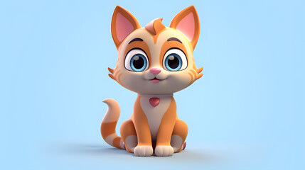 Sticker - Cat 3d cartoon style