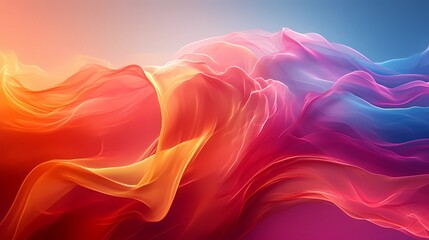 Wall Mural - Abstract colorful flowing fabric background.