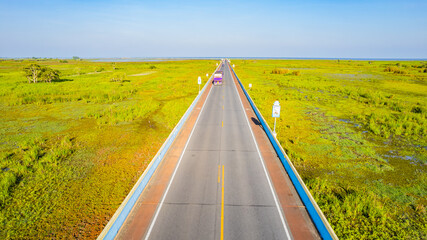 Wall Mural - The Bridge over Thale Noi is the longest bridge in Phatthalung Province, southern Thailand, Asia.