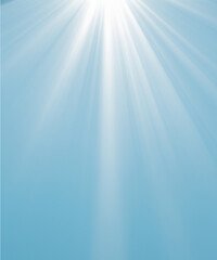 Wall Mural - sunbeam through the haze on blue sky, vertical