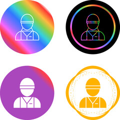 Sticker - Industry Worker Vector Icon