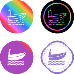 Sticker - Steamship Vector Icon