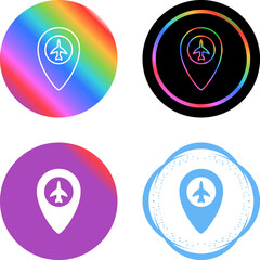 Sticker - Airport Location Vector Icon