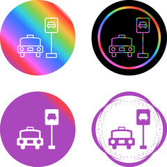 Sticker - Taxi Stand Vector Icon