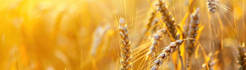 Canvas Print - Golden Wheat Field in the Warm Sunlight