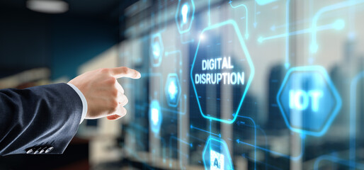 Wall Mural - digital disruption technology background. innovation business concept