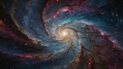 Wall Mural - A swirling cosmic tapestry unfolds before the viewer, featuring a mesmerizing quirky galactic bg