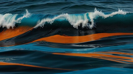 vivid waves: abstract orange, black, and blue background