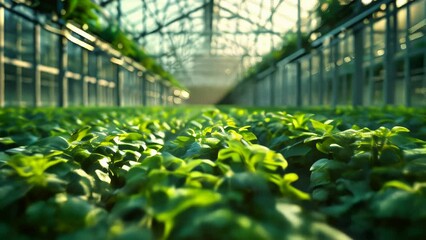 Sticker - Greenhouse plants growing in rows