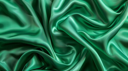 Wall Mural - background texture and pattern featuring green emerald silk fabric, adding complexity and structural
