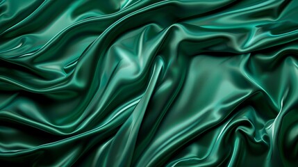 Wall Mural - background texture and pattern featuring green emerald silk fabric, adding complexity and structural