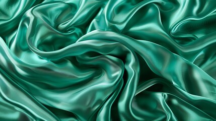 Wall Mural - background texture and pattern featuring green emerald silk fabric, adding complexity and structural