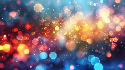 Wall Mural - a colorful light bokeh blurry background creates an abstract and mesmerizing image, blending vibrant