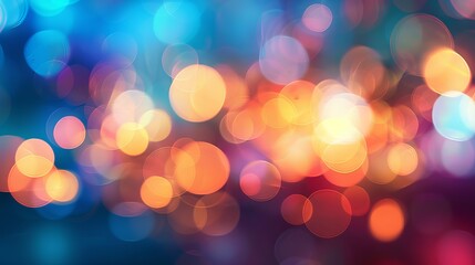 Wall Mural - a colorful light bokeh blurry background creates an abstract and mesmerizing image, blending vibrant