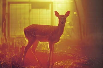 Poster - Fawn in Golden Light - Photo